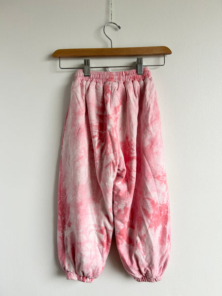 Pink Tie Dye Lined Sweatpants with Drawstring • 4-6 years