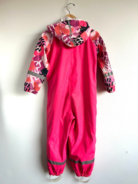 Reima Pink and Patterned Rainsuit • 3-4 years (98cm)