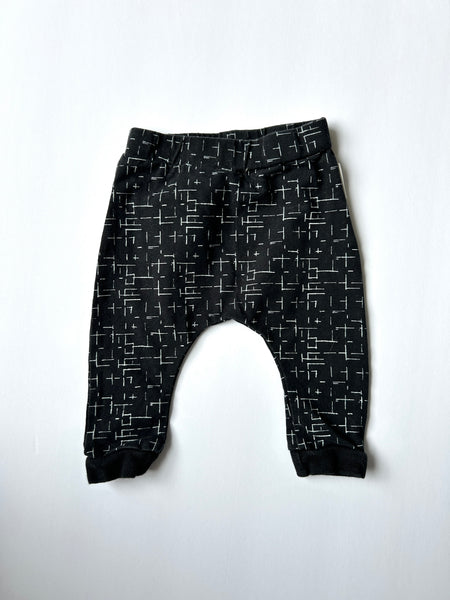 Noppies Black Pants with Lines • 0-3 months