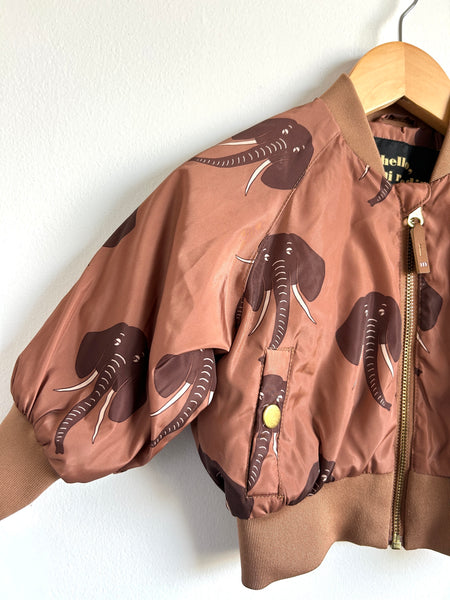 Mini Rodini Elephant Brown Bomber Jacket • 9-18 months