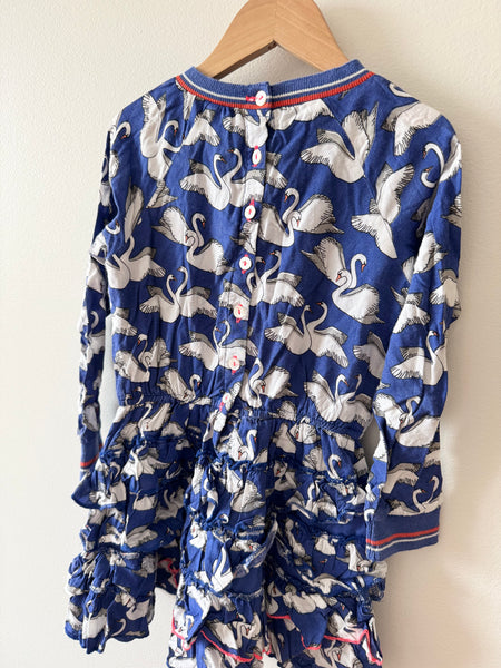 Mim-Pi Swans Long Sleeve Dress • 5-6 years