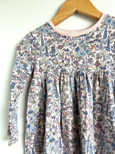 Next Long Sleeve Cotton Woodland Friends Dress • 2-3 years