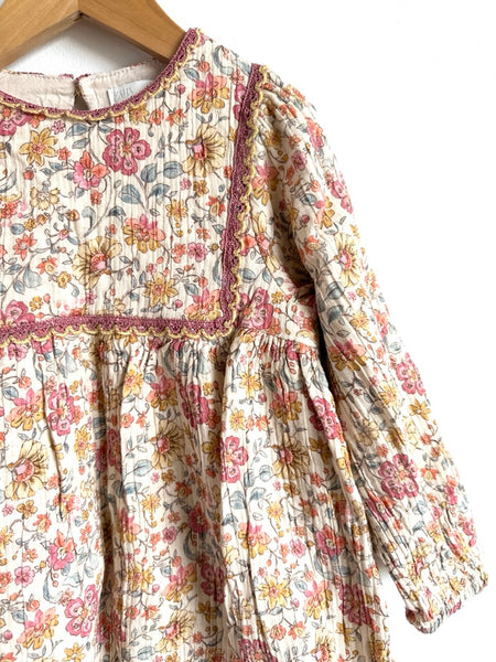 Zara Long Sleeve Floral Cotton Dress • 6 years