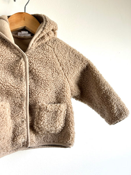 Jamie Kay Tatum Sherpa Hoodie with Ears Button Up Sweater • 6-12 months