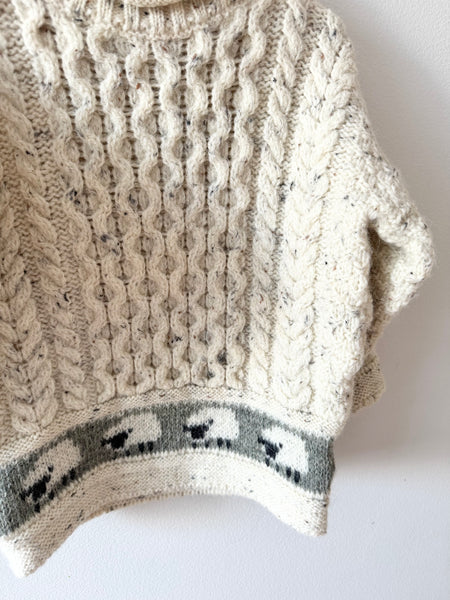 Aran Country Irish Wool Cable Knit Sweater • 4-6 years