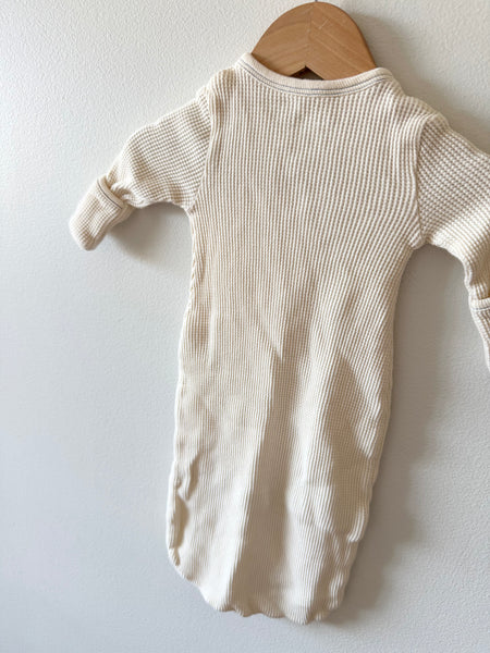 Fin and Vince White Waffle Cotton Bundler Suit • Newborn