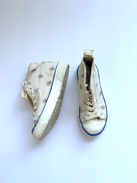 Bonpoint Lace Up Hi-Top Floral Sneakers • 13c / 31 EU