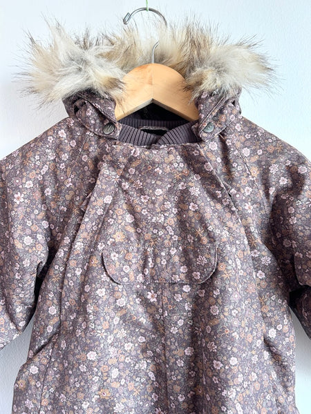 Wheat Kids Brown, Purple, and Pink Floral Nickie Snowsuit • 2-3 years