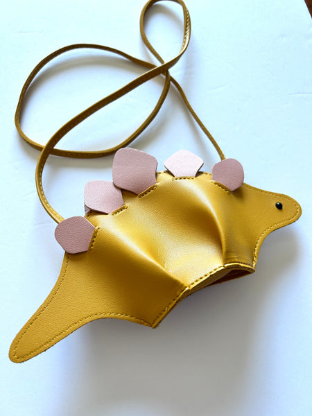 Yellow Pleather Dinosaur Purse