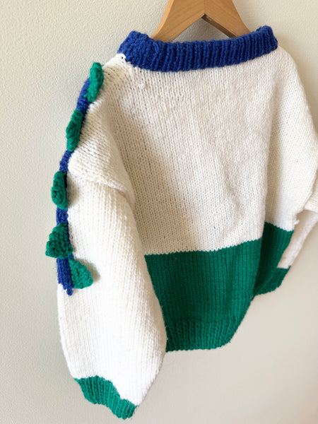 Vintage Handknit Dinosaur Sweater • 2-5 years