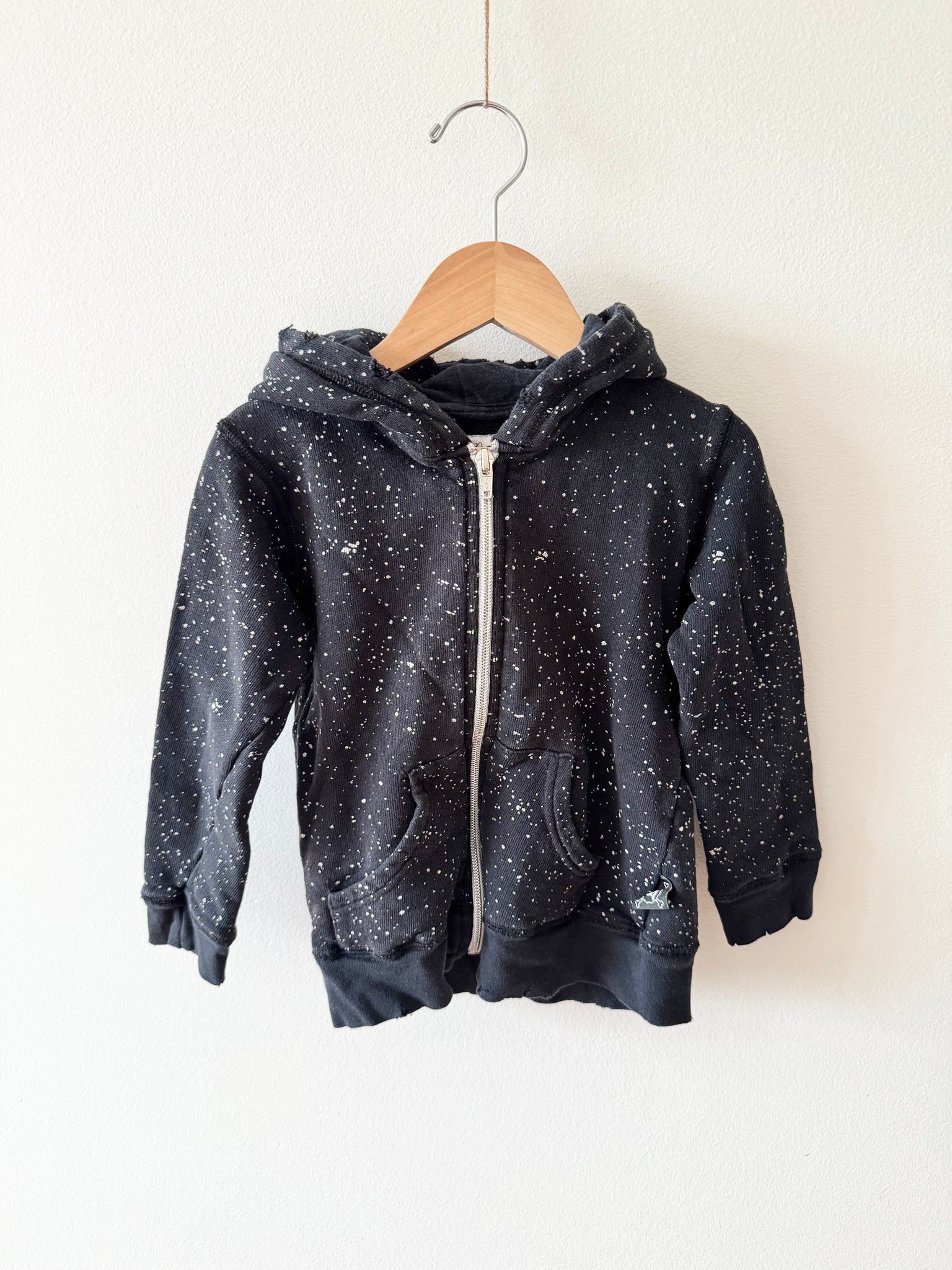 Nununu Black Zip Up Hoodie • 2-4 years