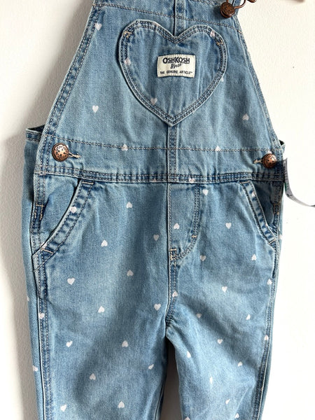 NEW OshKosh Heart Denim Overalls • 2-3 years