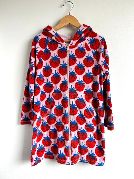 Hanna Andersson Strawberry Terry Beach Coverup Hoodie • 7-8 years