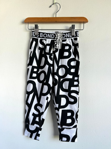 NEW Bonds Black and White BONDS Print Pants • 18-24 months