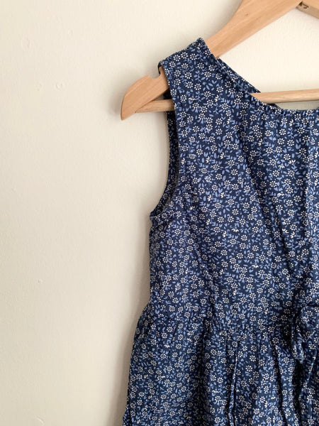 H&M Blue Floral Tank Dress • 3-4 years