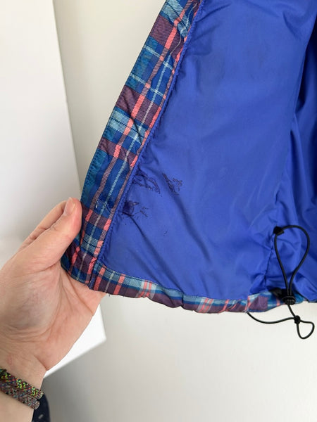 Patagonia Blue Plaid Puffer Jacket • 4-6 years