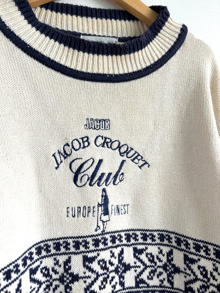 Vintage Jacob Jr Cotton Knit Sweater • 7-9 years
