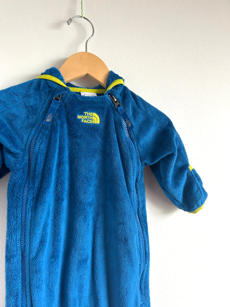 The North Face Blue and Green Fuzzy Bunting Suit • 3-6 months