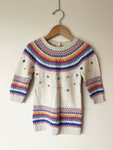 Jojo Maman Bebe Cashmere Blend Sweater Dress • 12-18 months