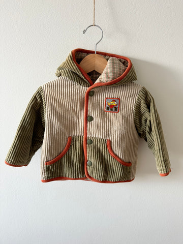 Vintage Please Mum Reversible Corduroy Button Up Jacket • 6-12 months