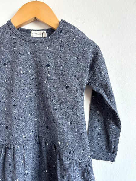 NEW Miles Grey Paint Splatter Peplum Dress • 24 months