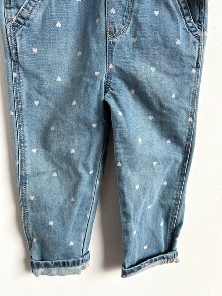 NEW OshKosh Heart Denim Overalls • 2-3 years