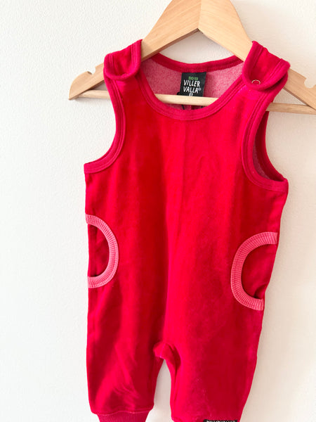 NEW Villervalla Red Tank Romper • 3-6 months