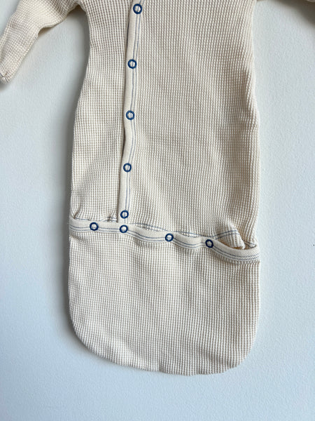 Fin and Vince White and Blue Waffle Gown/Bundler Suit • Newborn