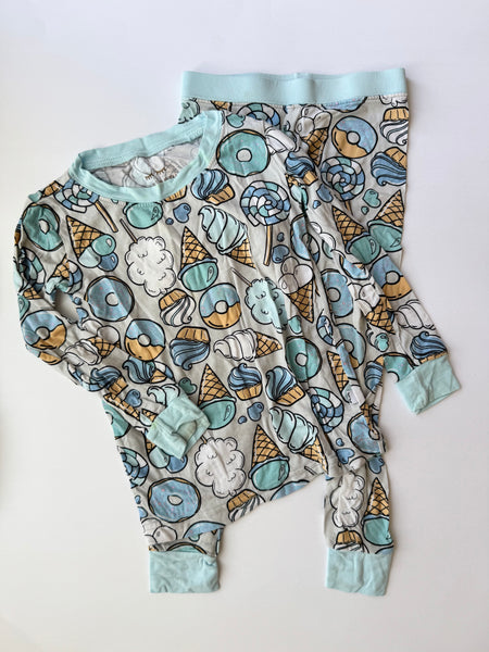 Little Sleepies Blue Sweets 2pc Bamboo Set • 2-3 years