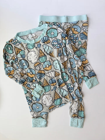 Little Sleepies Blue Sweets 2pc Bamboo Set • 2-3 years