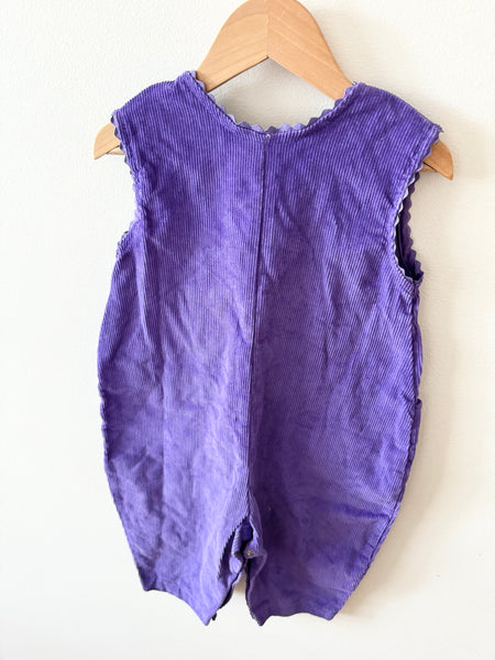NEW Vintage Zeddy Purple Corduroy Romper • 18-24 months