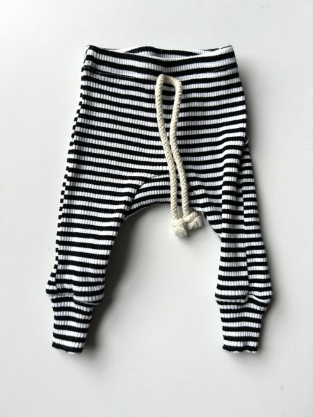 Fellow Human Ribbed Striped Black and White Pants • 0-3 months