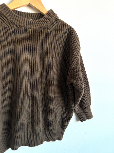 Tiny Trove Knit Brown Sweater • 4-5 years (Large)