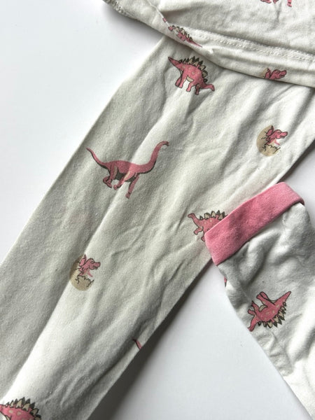 Kyte Pink and White Dinosaur Jammies • 2 years