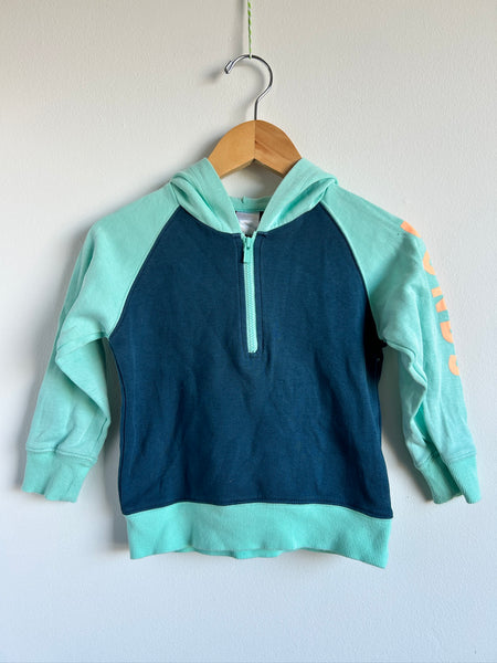 Bonds Blue 2-Tone 1/4 Zip Lightweight Hoodie • 3-4 years