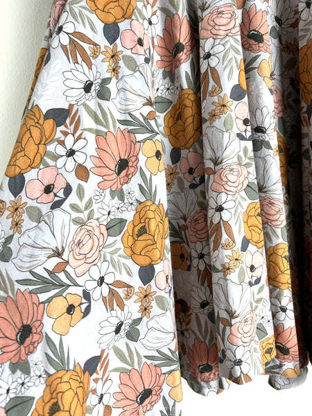 Finn and Grin Floral Puff Sleeve Floral Dress with Tie Back • 7-9 years