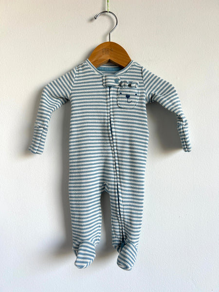 Gap Blue Striped Bear Sleeper • Newborn (up to 7lbs)