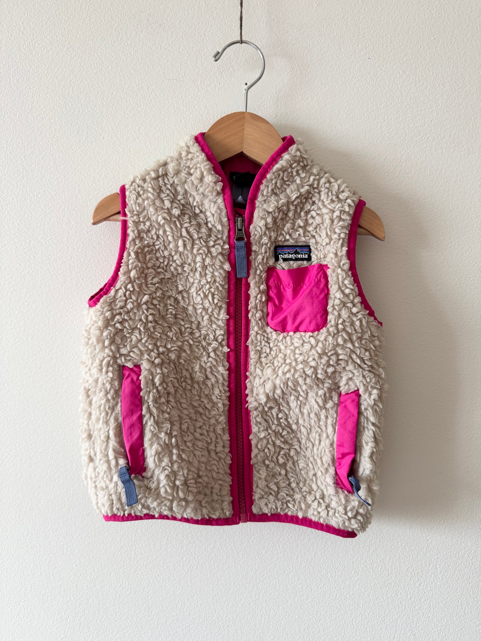 Patagonia Pink and Cream Retropile Vest • 2 years