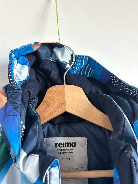 Reima Puhuri Waterproof Blue Snowsuit with Foxes • 2-3 years