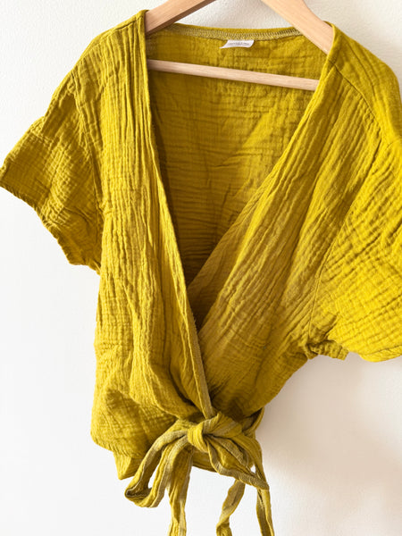 Nettle's Tale Cotton Muslin Wrap Top • Large