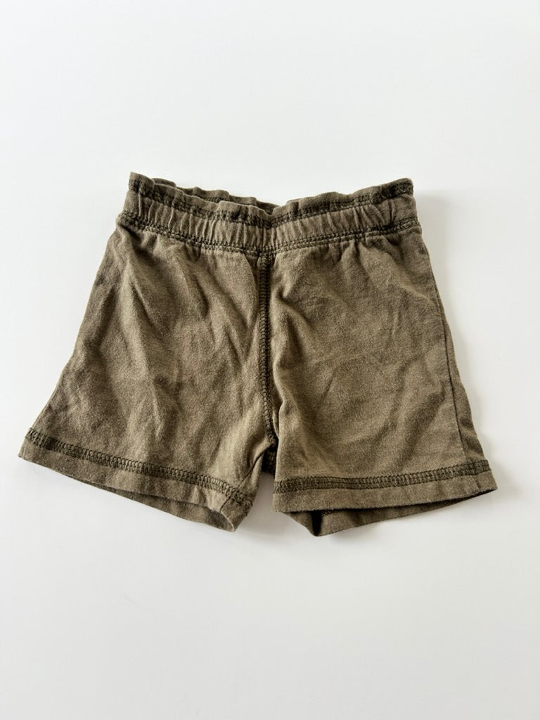 Mini Mioche Teeny Brown Cotton Shorts • 3-6 months *