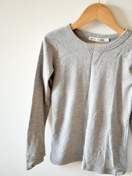 Petits Vilains Grey Long Sleeve Top • 6-7 years