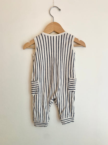 Pehr Striped Sleeveless Romper • 0-3 months