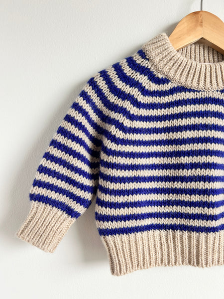 Tiny Cottons Boxy Wool Blend Striped Sweater • 2-3 years