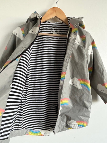 Whistle and Flute Lined Grey Rainjacket • 3-4 years