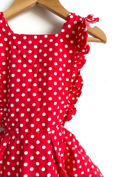 Numi Red Polkadot Pinafore Style Dress • 3 years