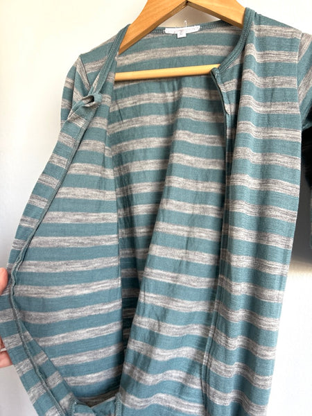 Babu Grey and Blue Stripe Sleeper • 12-18 months