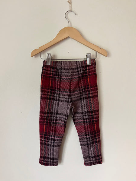 Next Red Plaid Leggings • 18-14 months