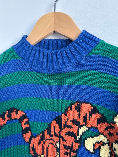 Vintage Pooh and Tigger Striped Sweater • 2-3 years