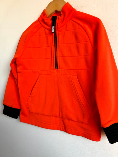 Reima Orange 1/4 Zip Sweater • 3-4 years (104)